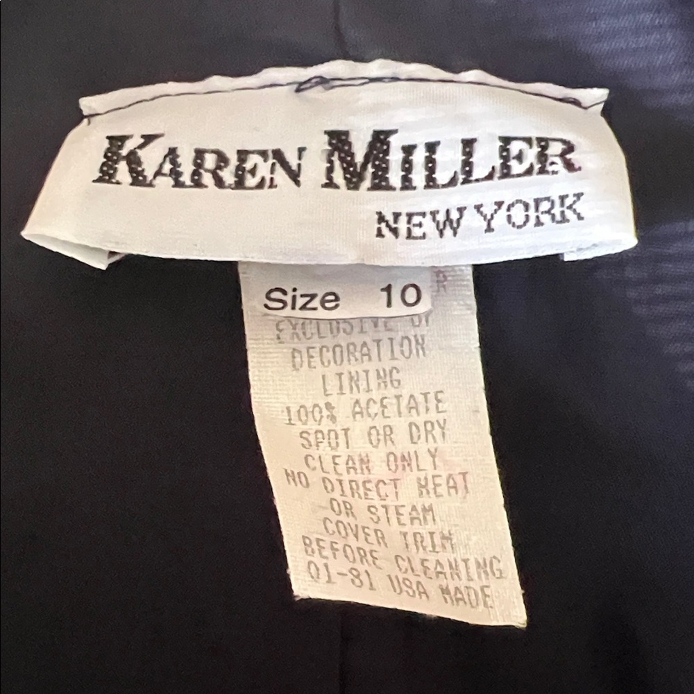 Vintage Karen Miller Midnight Blue Beaded Blazer Size 10 - Picture 3 of 4